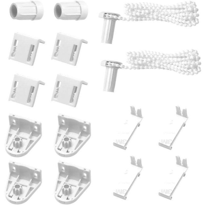 Set de accesorii pentru rulouri, kit de reparare, lungime lant de bile 180 cm, plastic, alb