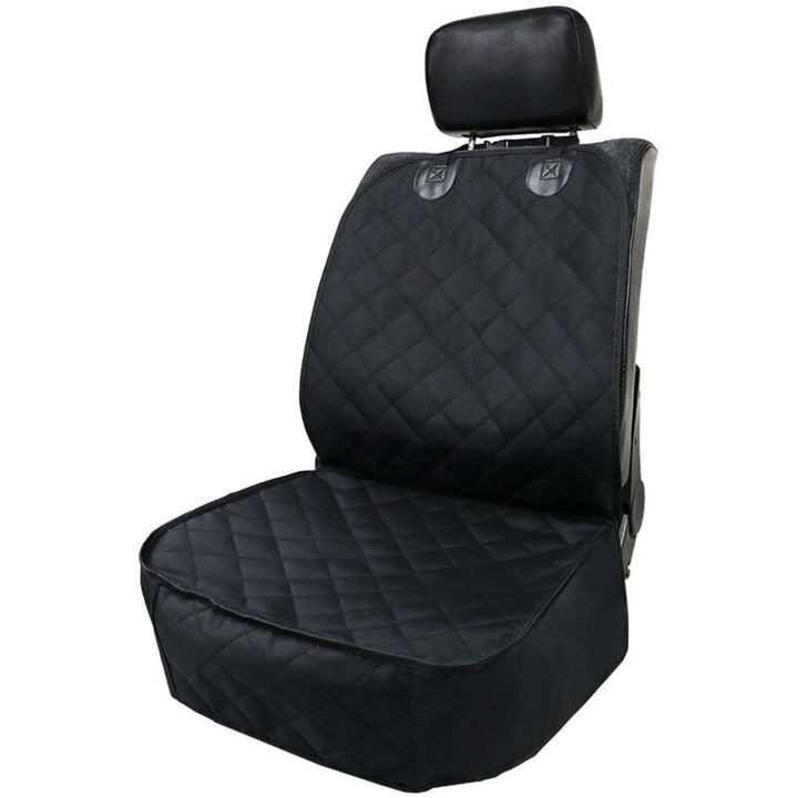 Husa auto pentru fata, neagra, 100x50cm, impermeabila, din material Oxford, set pentru animale de companie