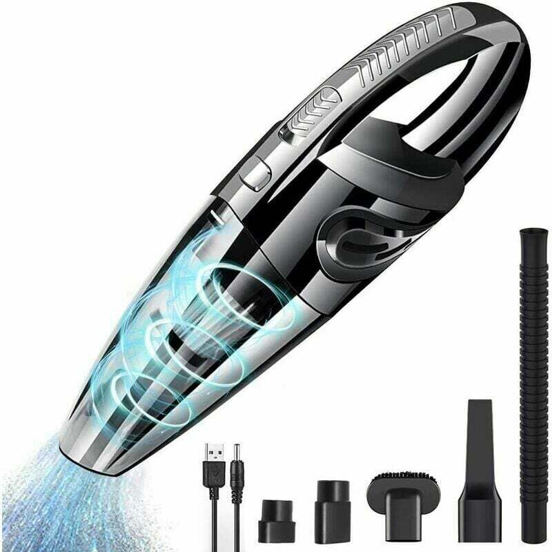 Aspirator portabil fara fir, 120W, putere de aspiratie 6000PA, capacitate 500ml, acumulator 2200mAh, pentru acasa si masina