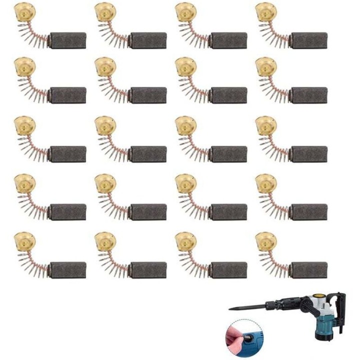 20 bucati perii de carbune, piese de schimb universale pentru motor, pentru scule electrice, pentru polizoare unghiulare si slefuitoare orbitale