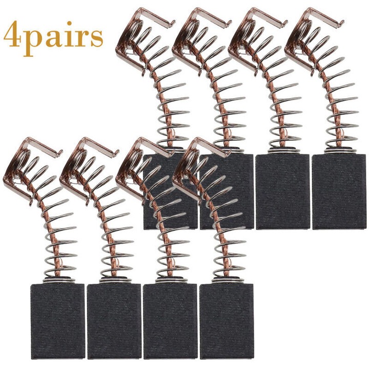 Set 4 perechi perii carbon 12x8x5mm pentru motoare, compatibile cu Black & Decker G720, WS125