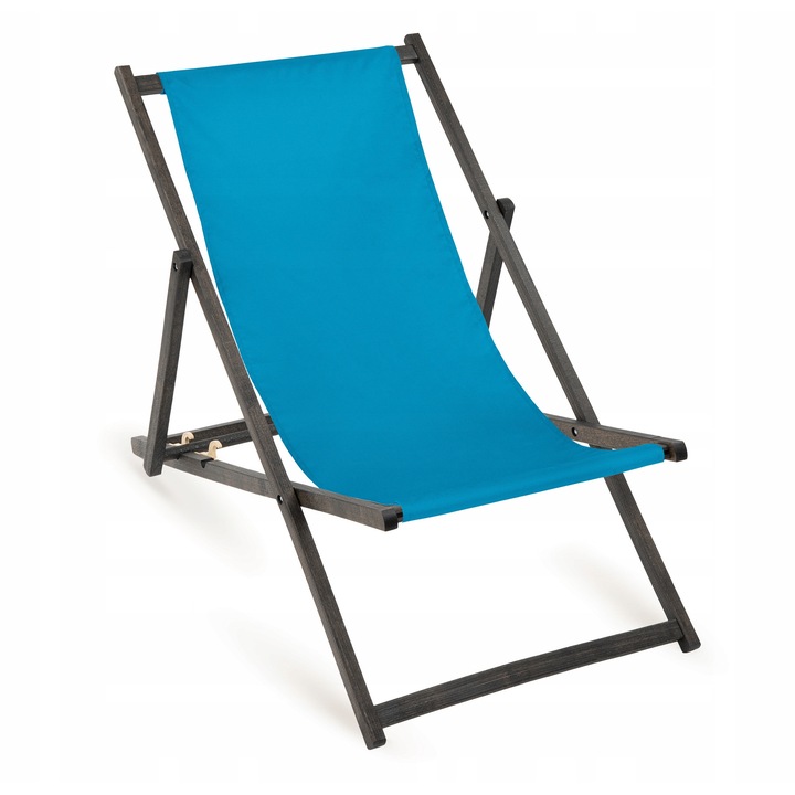 Lezare plaja turcoaz, Allbag, din lemn, 3 pozitii, 110x55cm, pliabil