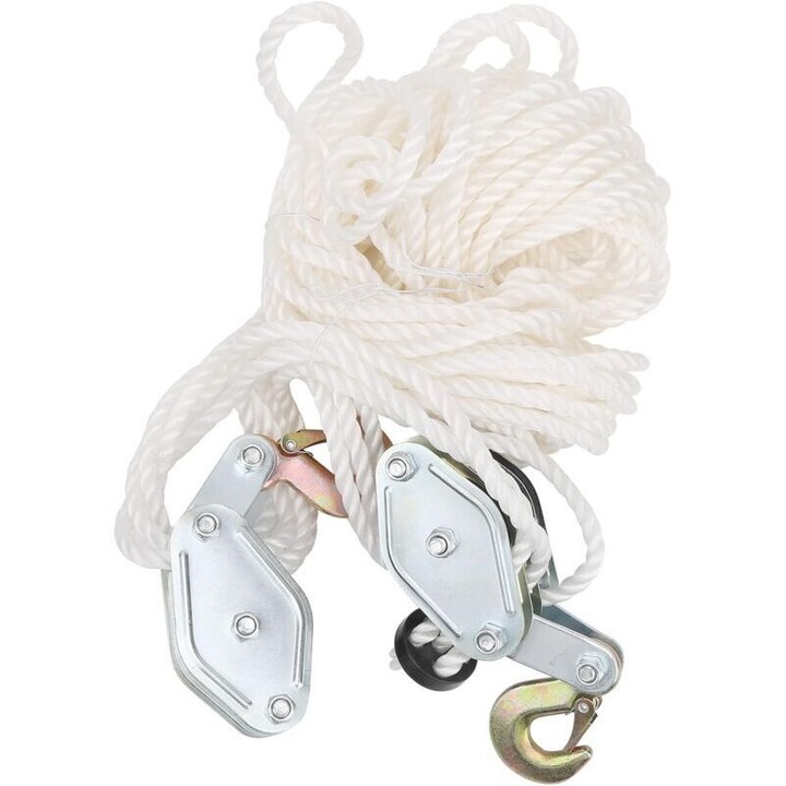 Scripeti de ridicare cu carlig, mini troliu manual, otel galvanizat, 4000 lbs, argintiu