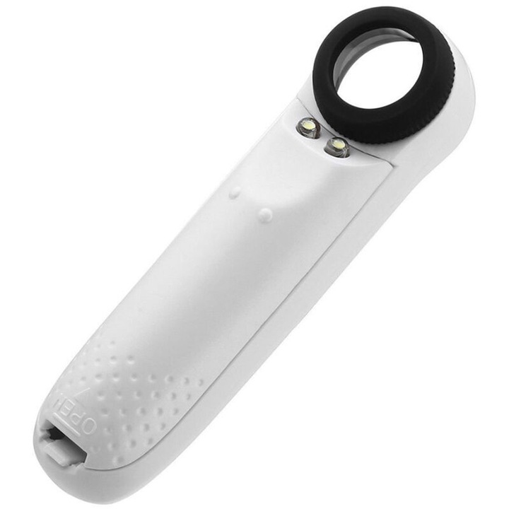 Lupa 40X cu 2 LED-uri, 120x34x30mm, 56g, set 1 bucata