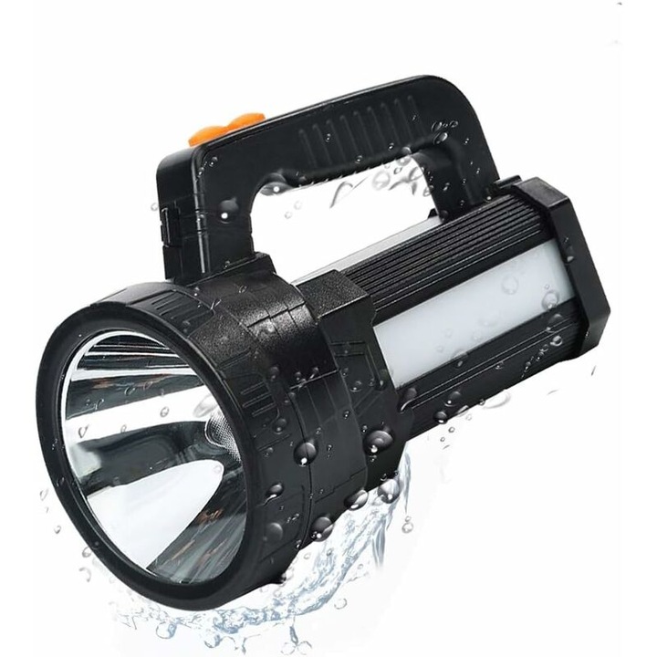 Lanterna 3-in-1, 1000 lumeni, acumulator 9600mAh, impermeabil IPX4, set cu cablu USB si curea