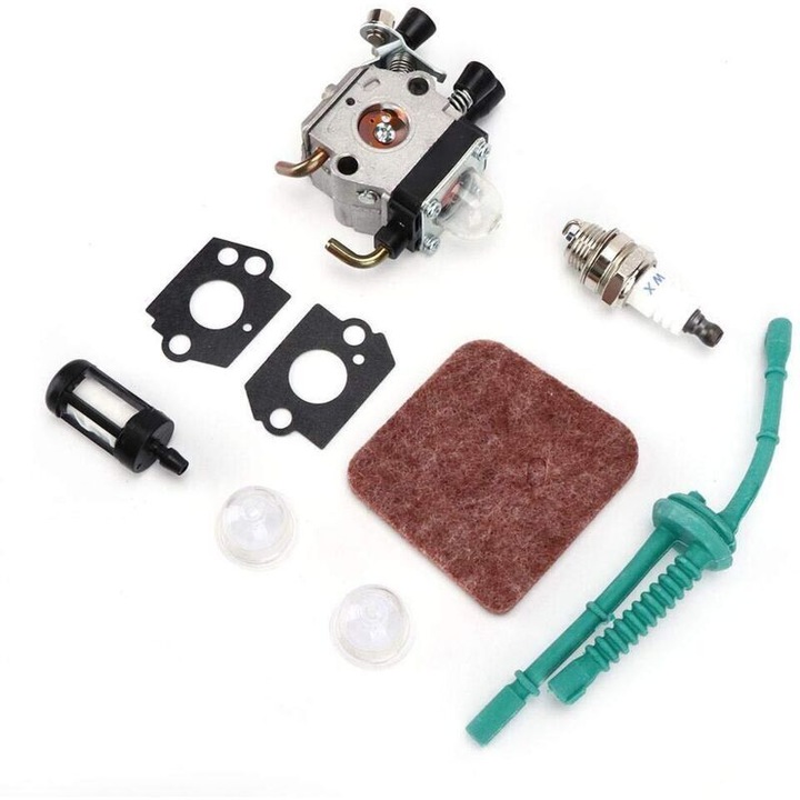 Kit carburator pentru motocoasa, 10x9x6cm, metal, accesorii complete