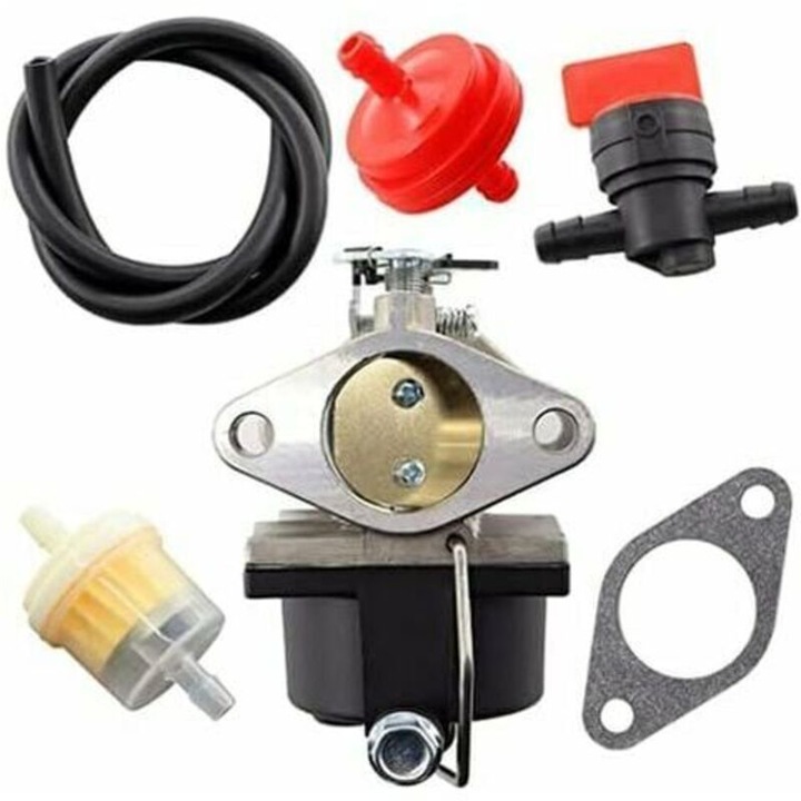 Karburátor, üzemanyagszűrő készlet és tömlő Tecumseh 640065A motorhoz, kompatibilis az OHV110, OHV115, OHV120, OHV125, OHV130, OHV135, OV358EA fűnyírókkal