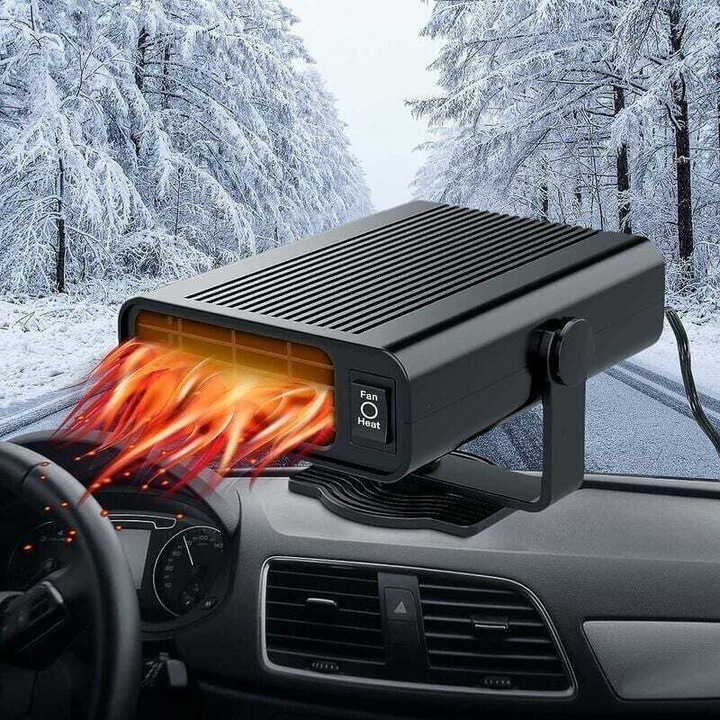 Incalzitor auto 2 in 1, 150W, defroster si demister, rotire 360°, negru, pentru vehicule 12V
