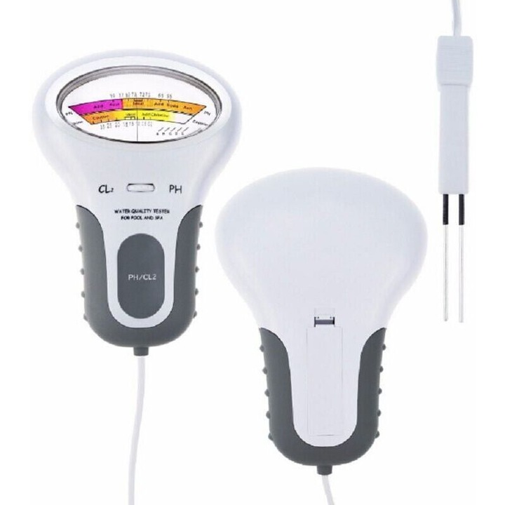 Tester pH si Cl2 2 in 1, dispozitiv de masurare a calitatii apei, pentru piscine si acvarii, 190x20mm