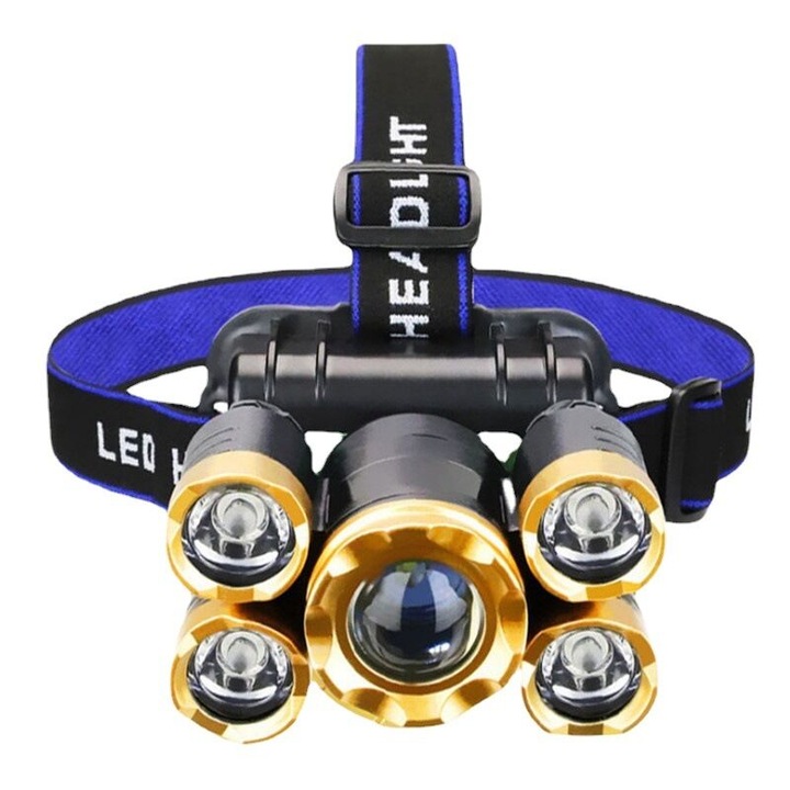 Lanterna cu LED-uri, 4 moduri, plastic, 90° unghi ajustabil, set