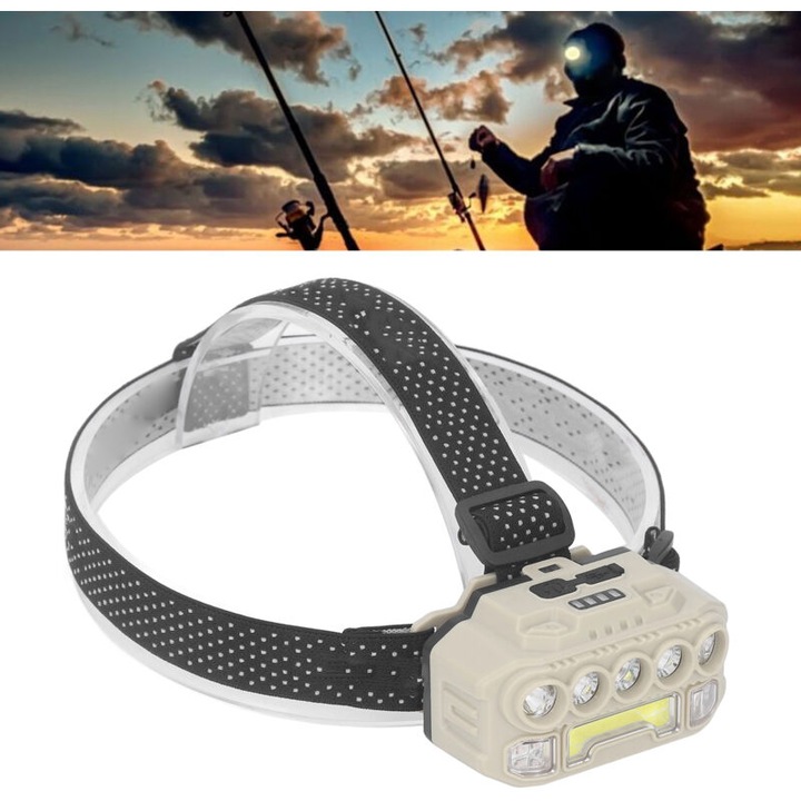 Lanterna LED, 1200mAh, senzor de gesturi, design compact, multicolor