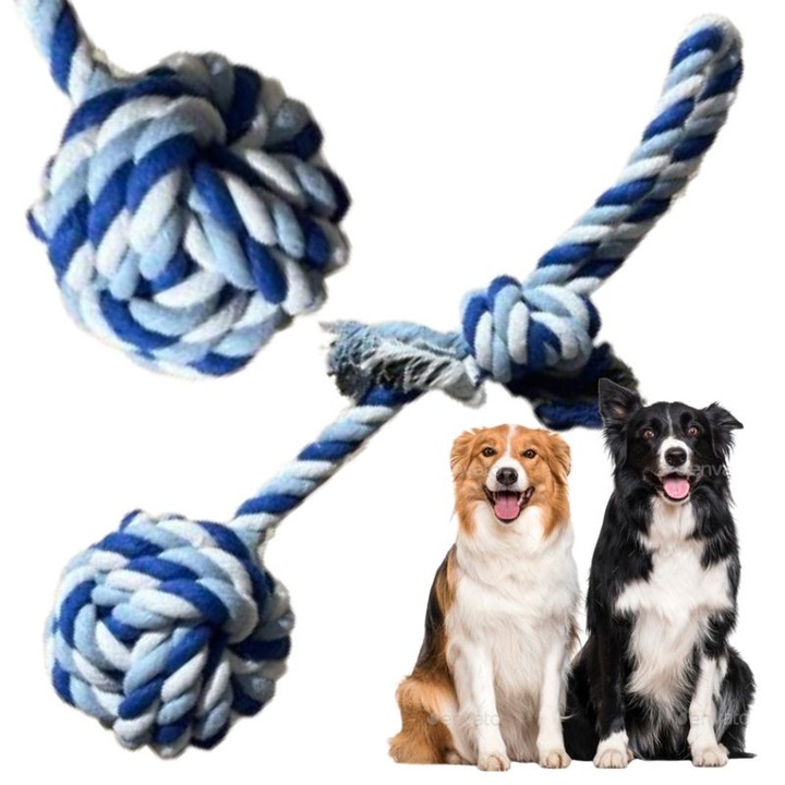 Minge mare din franghie pentru caini, SHOPII, set, pentru caini de marime medie si mari