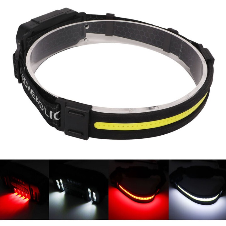 Lanterna LED cu incarcare USB, 5 niveluri de luminozitate, 142g, impermeabil IPX4, set cu cablu de incarcare