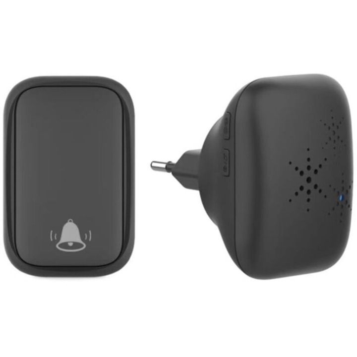 Sonerie electrica fara baterii, IP65, rezistenta la apa, neagra