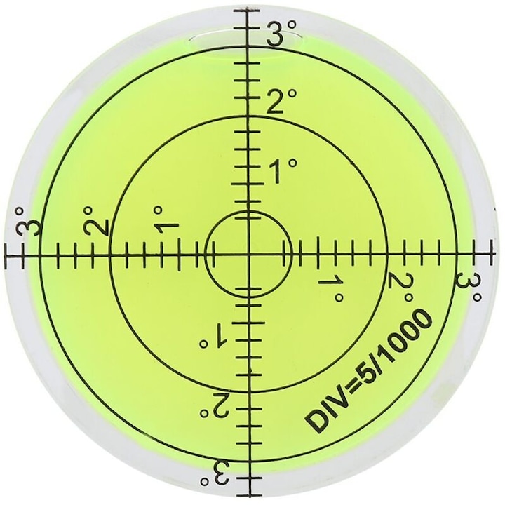 Nivel cu bule, 6x6x1.2cm, ABS, transparent, set 1 bucata