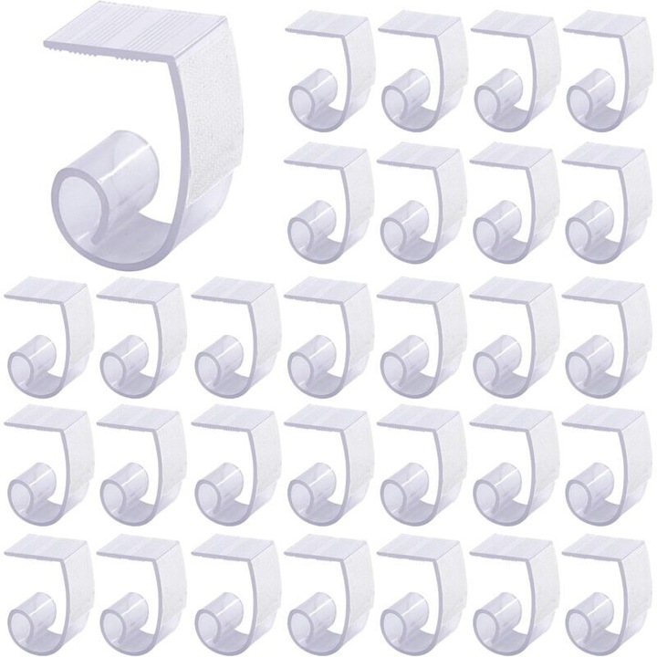Set de 30 clips pentru fete de masa, dimensiuni 6.3x4.3x2.5cm, material nylon, utilizare interioara si exterioara