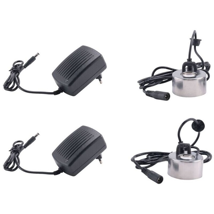 2 db ultrahangos párásító szett, ipari porlasztó, 160 ml kapacitás, ezüst + fekete, 45 mm