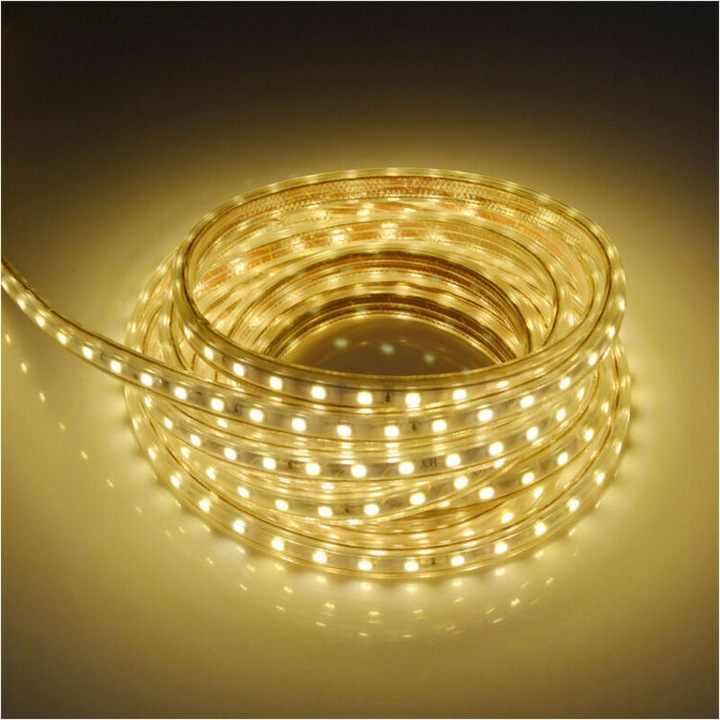 Banda LED 3 metri 5050 IP65 Waterproof, alb cald, set