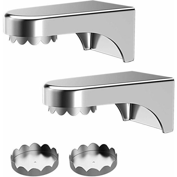 Set suporturi magnetice pentru sapun, 2 bucati, plastic, argintiu, 7.6x4.2x4.3cm