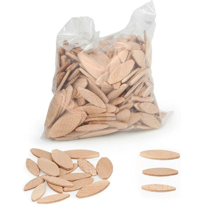 Set de 100 dibluri din lemn de fag, calitate industriala, Lamello 20