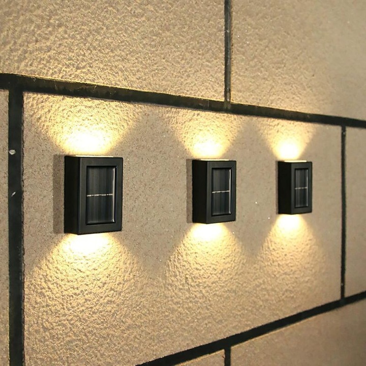 Lampi solare, set 4 buc, lumina calda, impermeabile, pentru exterior, interior