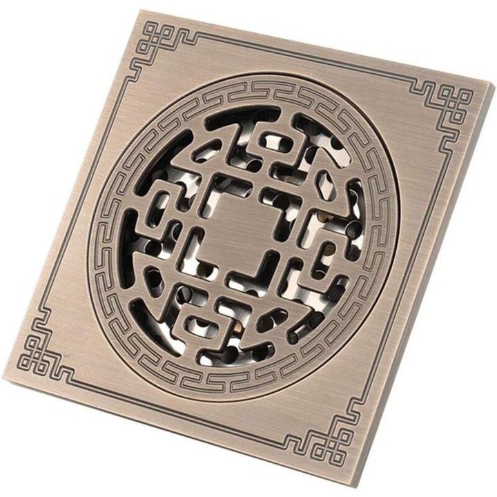 Scurgere patrata pentru dus, brass, 100x100x41mm, anti-odori, capacitate mare