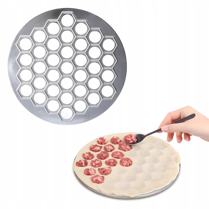 Forma metalica pentru taiat pierogi si coltunasi, Allbag, 25x25cm, constructie stabila