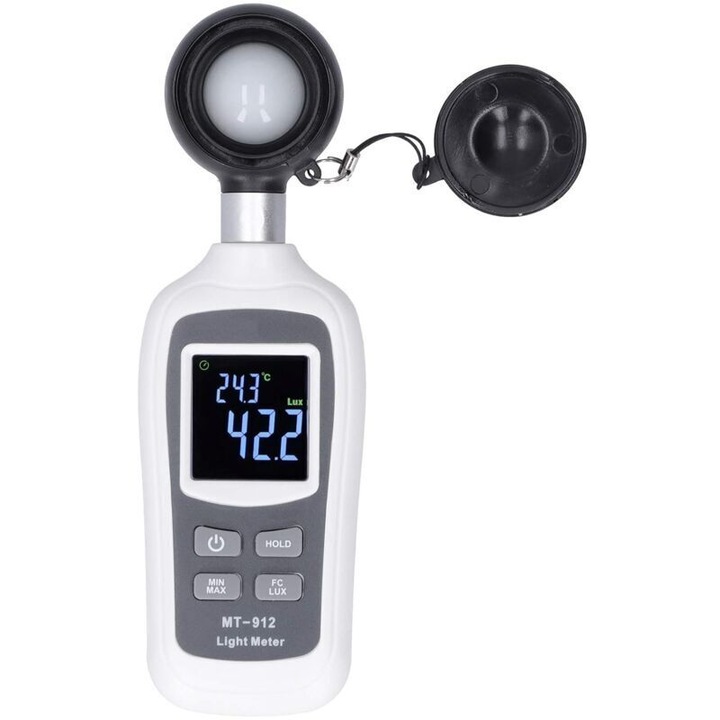 Masurator de lumina digital, MT-912, senzor de inalta sensibilitate, plastic de calitate, 0200K Lx