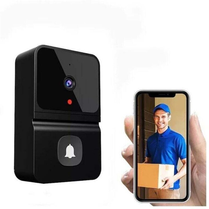 Sonerie video wireless, HD, cu audio bidirectional, rezistenta la intemperii, 640x480, alimentare DC5V/2A