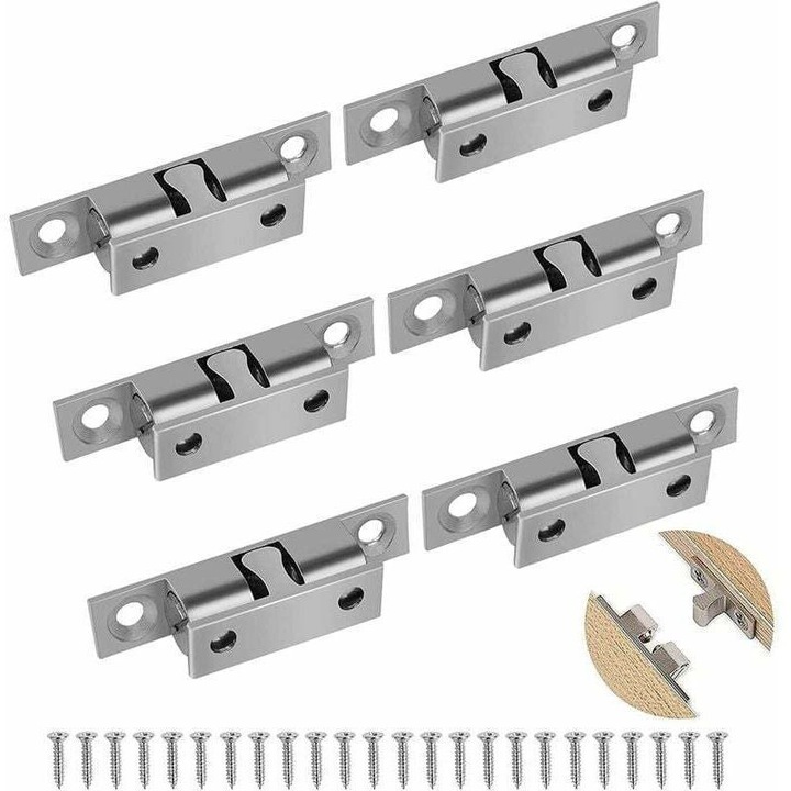 Set 6 broaste cu bila, broaste cu bila dubla, ajustabile, pentru mobilier de bucatarie, dulapuri