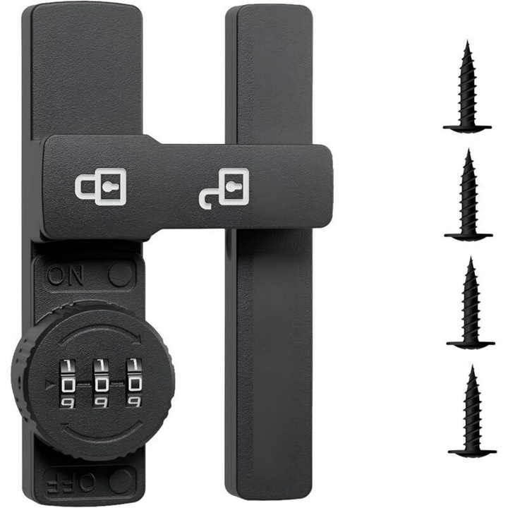 Incuietoare de usa cu cod de 3 cifre, zinc, design modern