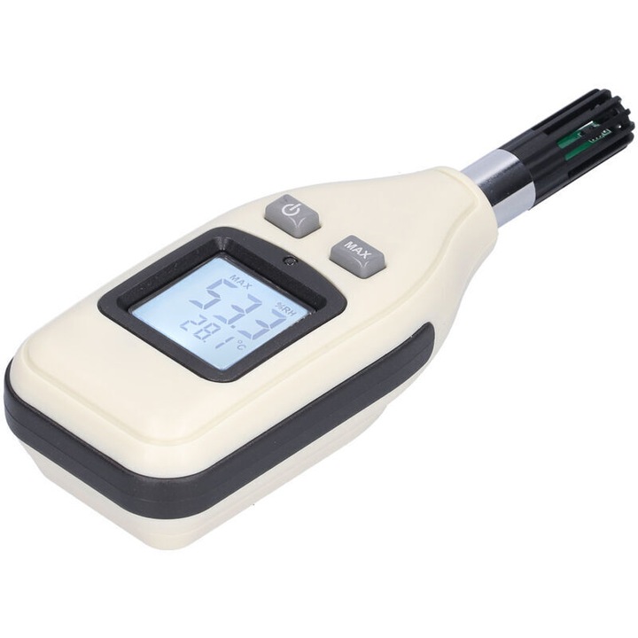 Termometru digital si higrometru, precizie inalta, ecran LCD iluminat, 0.1C, dimensiuni mici