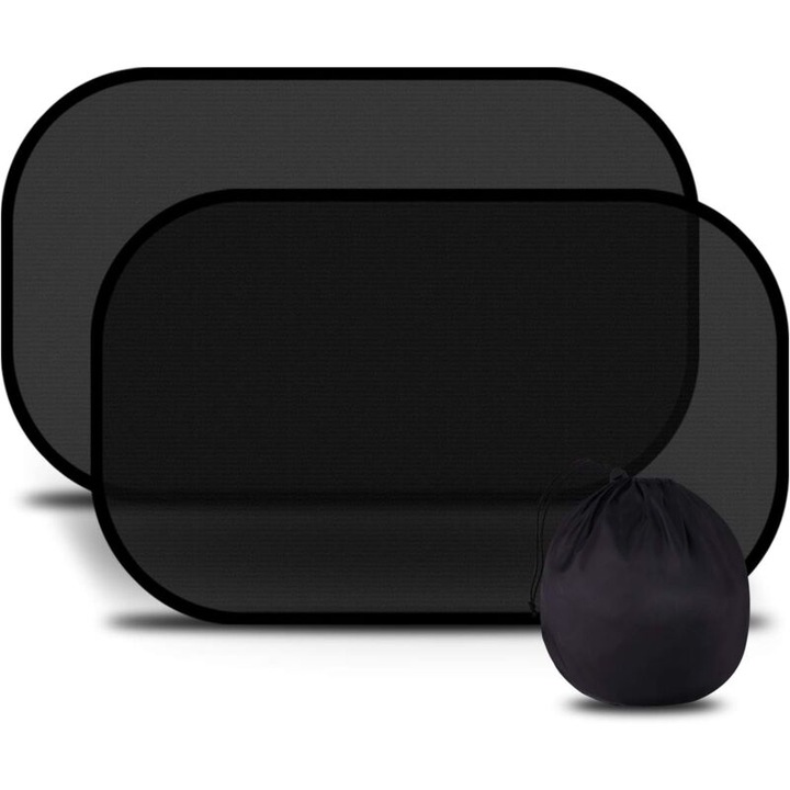 Комплект 2 броя сенници за кола за деца, UV защита, самозалепващи, размер 50x30см, включва чанта за съхранение