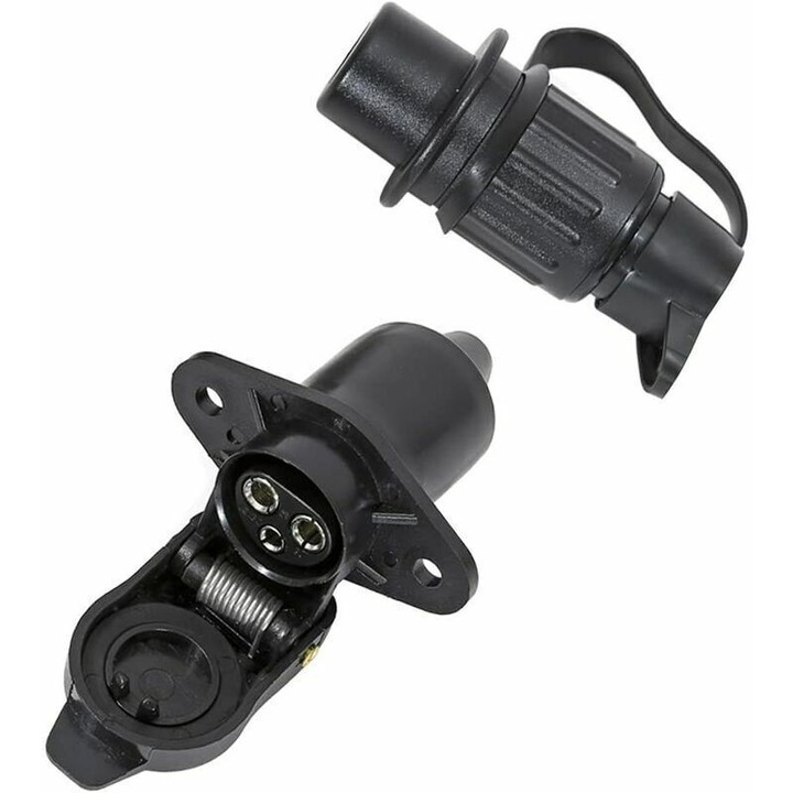 Conector remorca 3 pini, impermeabil, pentru vehicule agricole, set