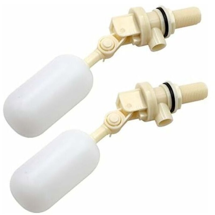 Set de 2 robinete plutitoare pentru umplere automata, 1/2" NPT, PVC, 9.5x2x2 inch