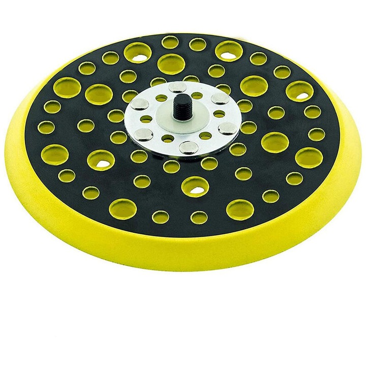 Pad de suport, 150mm, 52 gauri, pentru polizor orbital, negru/galben