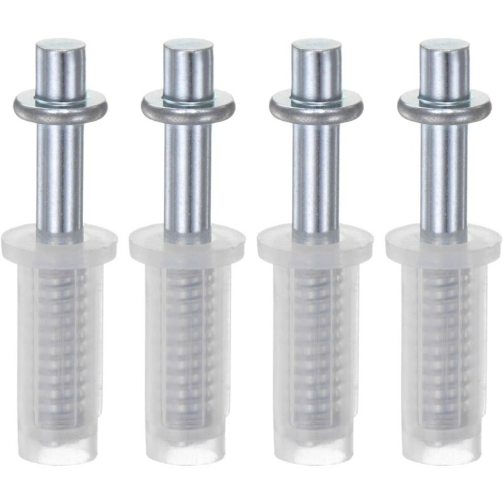 Set de 4 pivoti superiori cu arc pentru usi cu doua foi, 5.1cm, 6.3mm, 0.9cm, din otel si plastic