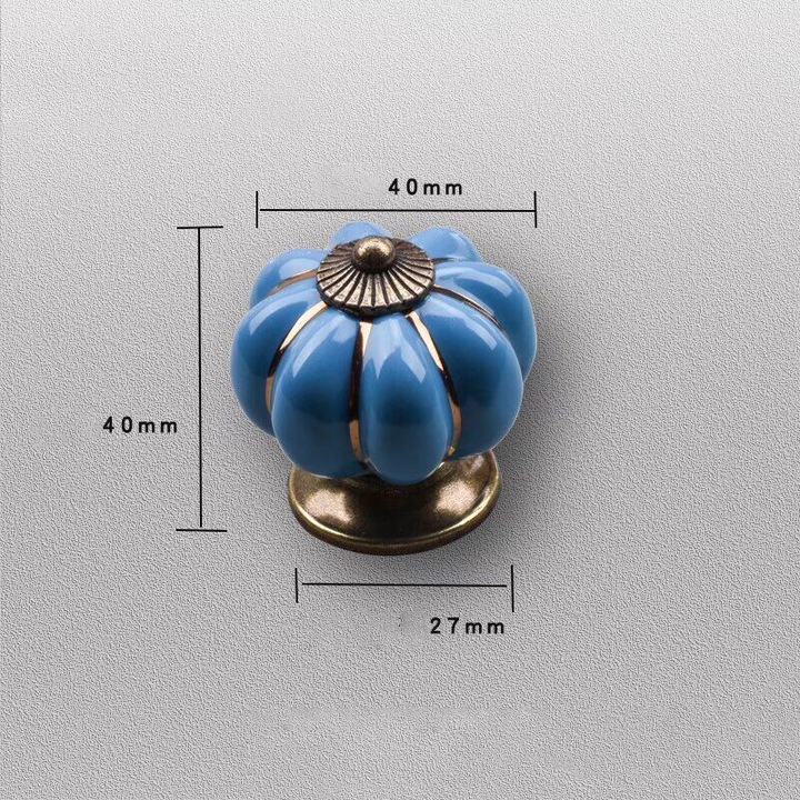 Set de 1 manere ceramice vintage in forma de dovleac, multicolor, 40x40mm