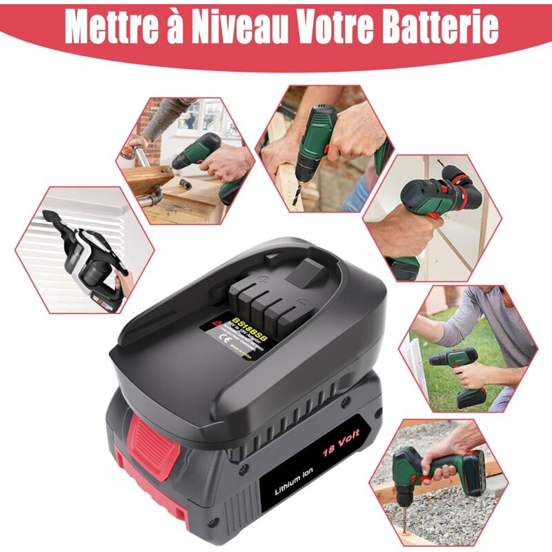 Adaptor 18V pentru baterii Bosch GBA, compatibil cu sistemul Bosch PBA ...