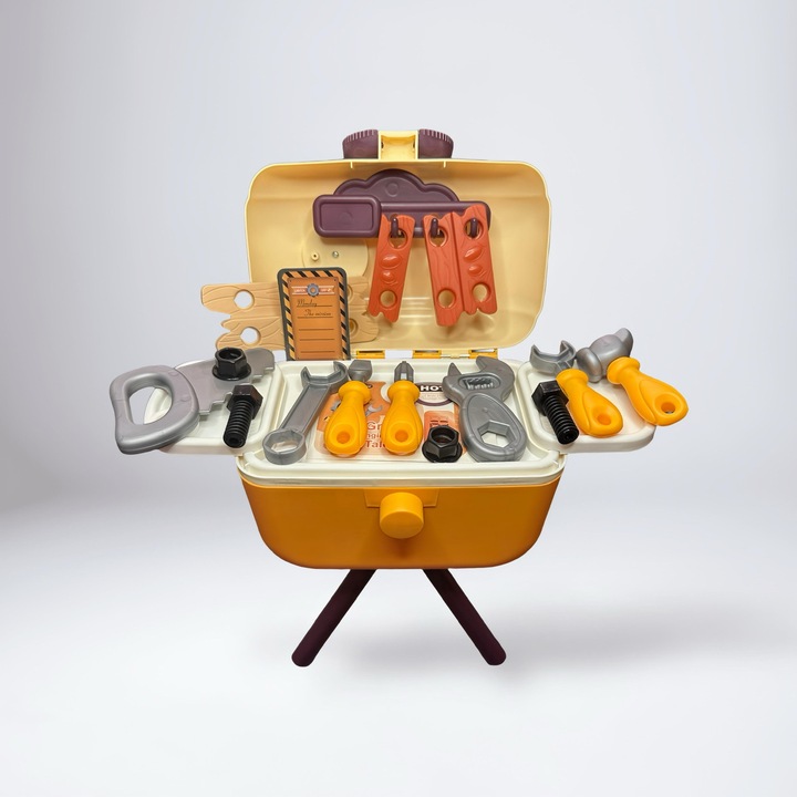 Set Scule Portabil pentru Copii 3+, 23 Piese, Servieta, Multicolor, 35x30x18cm