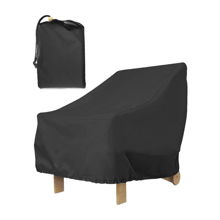 Husa pentru scaune de gradina, 210D, impermeabila, rezistenta la vant si UV, cu sac de depozitare, 80x85x91cm