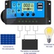 Regulator solar de incarcare 30A, 12V/24V, cu 2 porturi USB 5V si display LCD, pentru baterii cu plumb