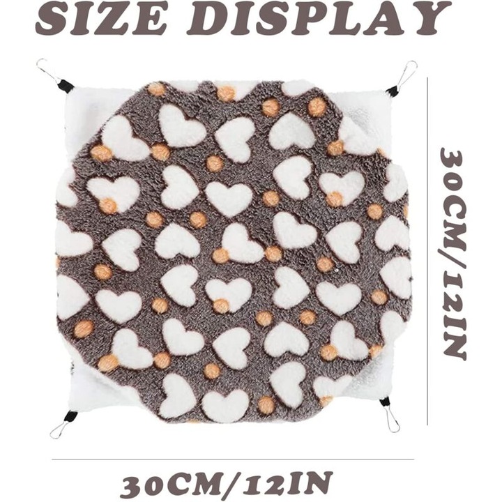 Двуслоен хамак за малки животни, комплект от 2 броя, 30x30см и 8x8см, мек, топъл материал