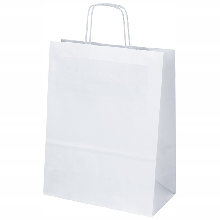 Set 25 pungi de hartie pentru cadouri, Allbag, 18x8x22,5 cm, alb
