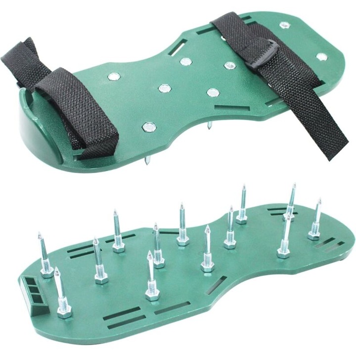 Sandale aeratoare pentru gazon, 42mm, 26 cuie, verde