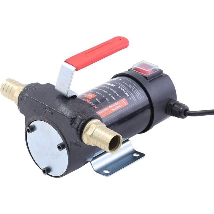 Pompa de transfer diesel, 175W, 12V DC, auto-primare, portabila, negru