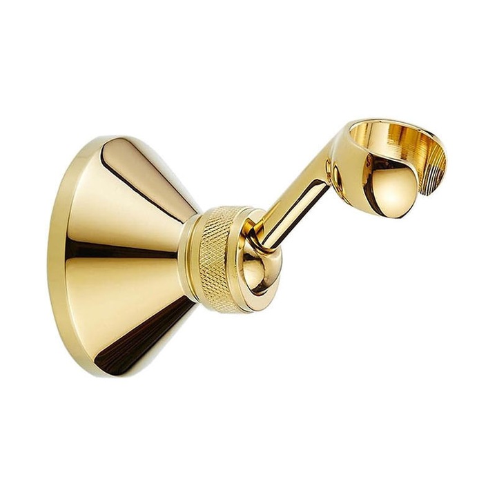 Suport reglabil pentru cap de dus, 360°, alama, auriu