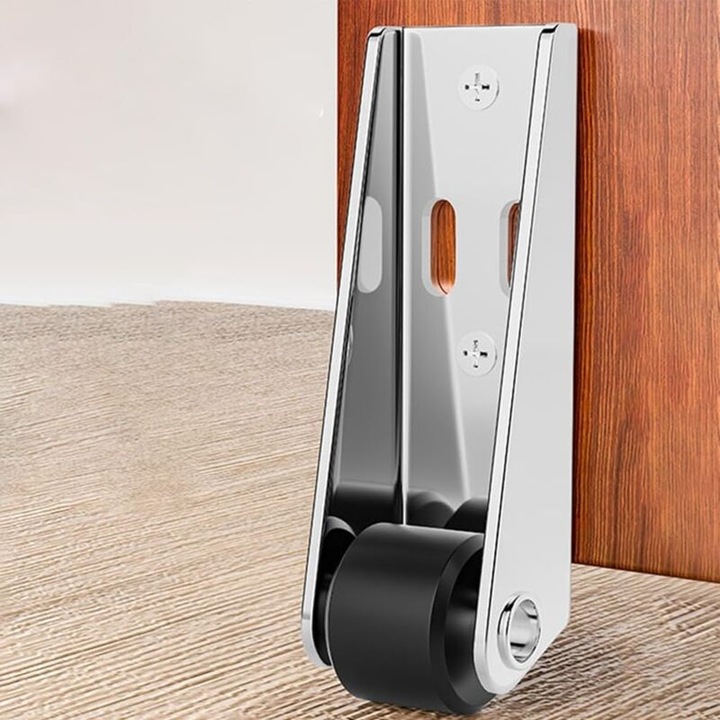 Roti pivotante din cauciuc TPE, set 1 buc, argintie + neagra, 20.3x4.1x3.2cm