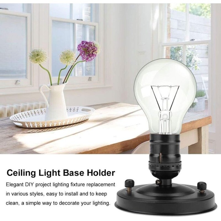 Suport lampa suspendata, retro, metal, E26/E27, 220V, pentru bucatarie, living