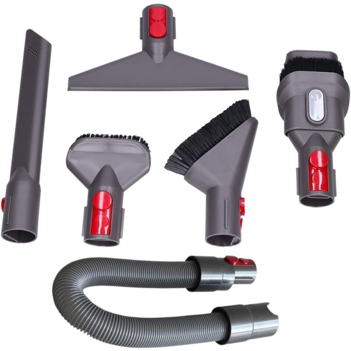 Set accesorii perie cu furtun extensibil pentru aspiratoare Dyson V7 V8 V10 V11, 6 in 1, 150cm